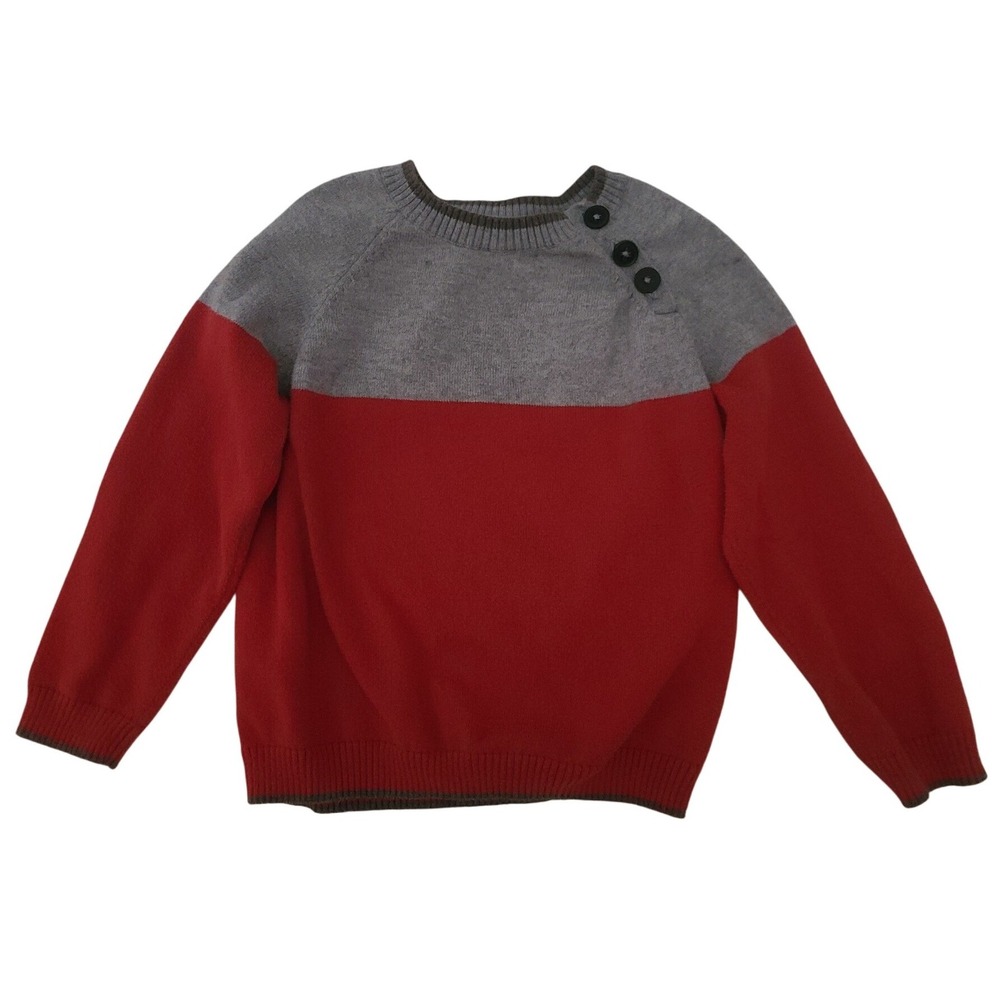 Baby Boden Colorblock‎ Sweater Elbow Patches Button Shoulder 2-3Y